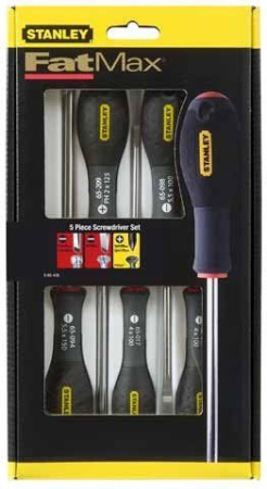 Stanley 0-65-436 - Набор отверток FatMax (5 шт, прямой шлиц с параллельным жалом: 3.5х75 мм, 5.5х150 мм; прямой шлиц с Stanley 0-65-436 - Набор отверток FatMax (5 шт, прямой шлиц с параллельным жалом: 3.5х75 мм, 5.5х150 мм; прямой шлиц с