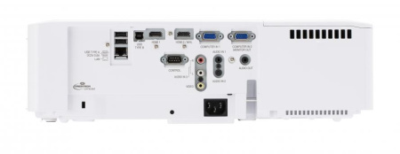 Трехчиповый 3LCD-проектор 5000 ANSI лм (встроенная несменная линза), WXGA (1280 x 800), 16:10, одна лампа, 16.000:1. HDMI x 2. USB. Вес 5,3кг. Белого цвета