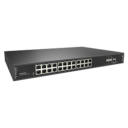 Prestel NS2-24C1-600P-4F10, управляемый PoE L2+ коммутатор