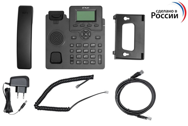 ФЛАТ-ПРО FLAT-PHONE C10, ip-телефон  (2 SIP-аккаунта, 2 порта 10/100BASE-T (RJ-45), ЖК-дисплей, PoE)