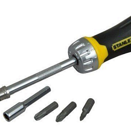 Stanley 0-69-214 - ОТВЕРТКА-ДЕРЖАТЕЛЬ "XTREME MULTI-BIT RATCHET" С ТРЕЩОТКОЙ С 10-ТЬЮ ВСТАВКАМИ