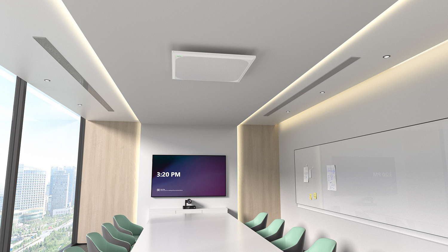 Yealink CM50, CM50, потолочный микрофонный массив (Dante, 8-зон,127 микрофонов для терминалов Yealink)