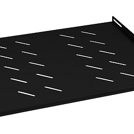 Cabeus, SH-J018-FC-600m-100KG-BK, полка 19" перфорированная глубиной 400 мм для напольных и настенных шкафов с глубиной 600 мм, усиленная до 100кг, цвет черный (RAL 9004)