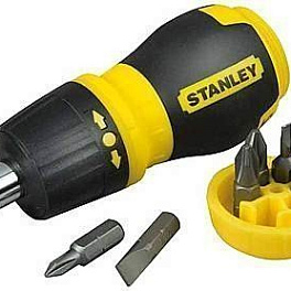 Stanley 0-66-358 ОТВЕРТКА "MULTIBIT STUBBY" С ХРАПОВЫМ МЕХАНИЗМОМ СО СМЕННЫМИ ВСТАВКАМИ