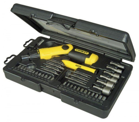 Stanley 0-63-038 НАБОР С ОТВЕРТКОЙ С ХРАПОВЫМ МЕХАНИЗМОМ И ВСТАВКАМИ (40 ПРЕДМЕТОВ)