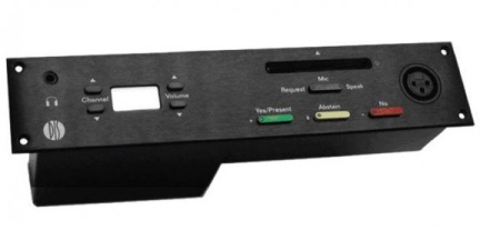 DIS DM 6588 F врезной микрофонный пульт делегата: XLR разъем, 3 кнопки голосования, считыватель карт, селектор каналов, черный цвет