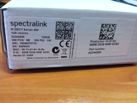 Spectralink IP-DECT Server 400, контроллер системы (1G8, 12 Users / 6 Ch) Spectralink IP-DECT Server 400, контроллер системы (1G8, 12 Users / 6 Ch)