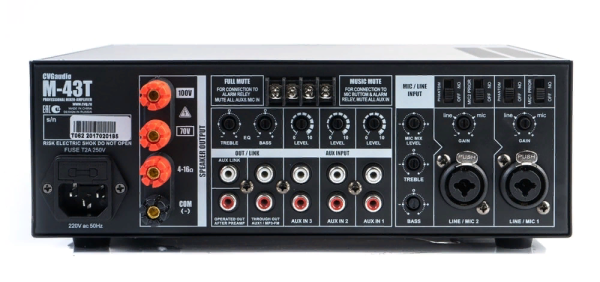 CVGaudio M-43T, микшер-усилитель для качественных систем трансляции CVGaudio M-43T, микшер-усилитель для качественных систем трансляции