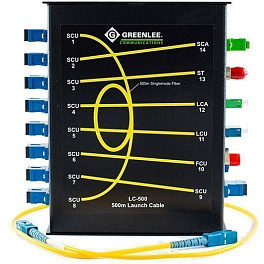 Greenlee LC-500 - компенсатор мертвой зоны 500м для SM волокна с адаптерами FC/UPC, SC/UPC, SC/APC, ST/UPC, LC/UPC, LC/APC