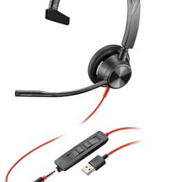 Poly Blackwire 3315 Microsoft USB-A (214014-01) , проводная гарнитура для компьютера