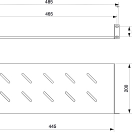 Cabeus, SH-J017-1U-200-BK, полка 19" перфорированная консольная 1U глубина 200 мм, цвет черный (RAL 9004)