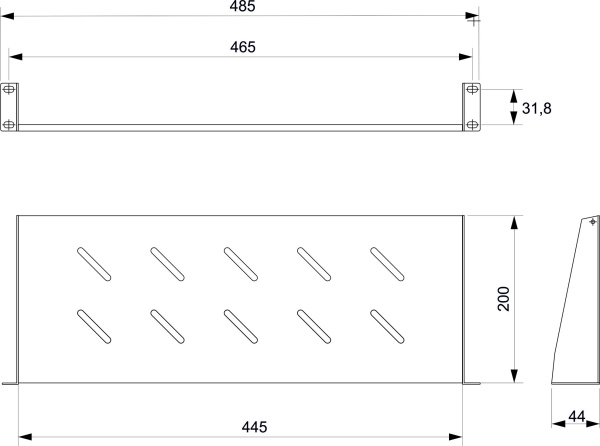 Cabeus SH-J017-1U-315-BK, полка 19" перфорированная консольная 1U глубина 315 мм, цвет черный (RAL 9004) Cabeus SH-J017-1U-315-BK, полка 19" перфорированная консольная 1U глубина 315 мм, цвет черный (RAL 9004)