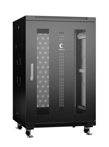 Cabeus, ND-05C-18U60/100-BK, шкаф монтажный телекоммуникационный 19" 18U 600x1000x988mm (ШхГхВ), цвет черный (RAL 9004) Cabeus, ND-05C-18U60/100-BK, шкаф монтажный телекоммуникационный 19" 18U 600x1000x988mm (ШхГхВ), цвет черный (RAL 9004)