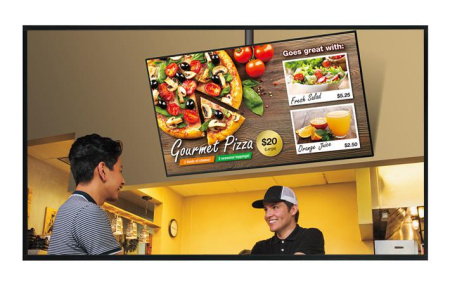 Широкоформатный дисплей 55", LED LCD IPS, 700 Кд, 1920х1080, 1300:1, 2xDisplayPort, DVI, HDMI, VGA, Mini OPS slot, 2x10Вт колонки, 24/7, 25 кг, Fanless