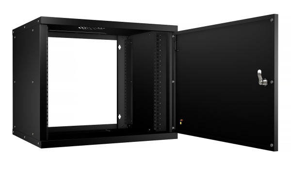 Cabeus, WSC-05D-9U55/45m-BK, шкаф телекоммуникационный настенный 19" 9U, серия LIGHT разборный, дверь металл, цвет черный Cabeus, WSC-05D-9U55/45m-BK, шкаф телекоммуникационный настенный 19" 9U, серия LIGHT разборный, дверь металл, цвет черный