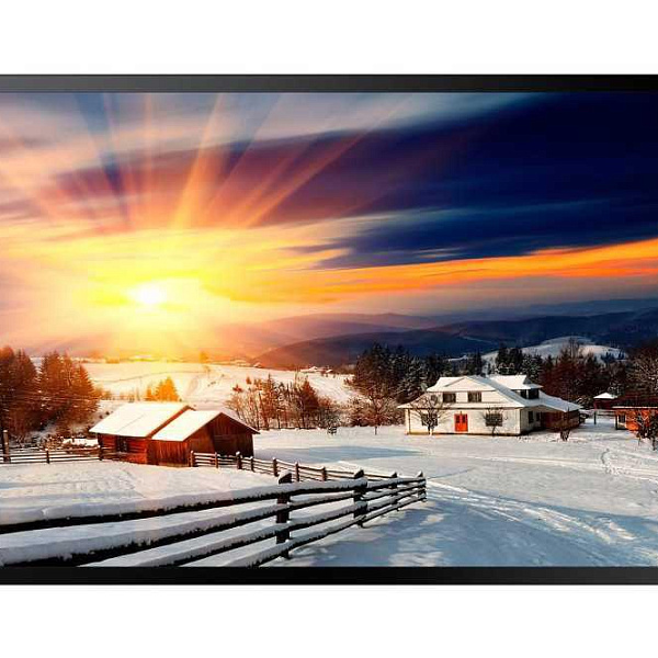 Samsung OH55F 55". Всепогодное решение (сверхвысокая яркость 2500 кд/м2, тонкий стык, SoC 4.0, встроенный HD BaseT ресивер, IP56, темп.режим -30/+50), встр.защитное стекло, возможность настенного крепления, встроенный блок питания)