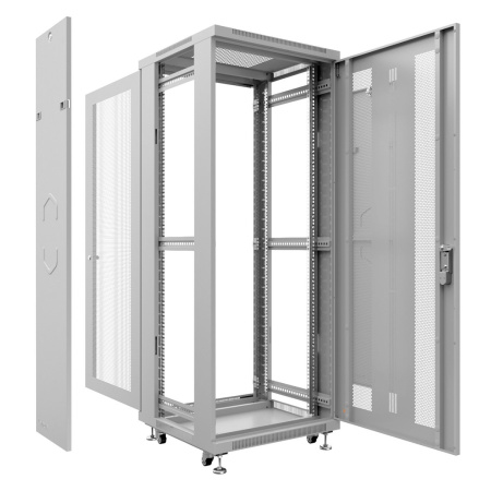 Cabeus, ND-05C-42U80/100, шкаф монтажный телекоммуникационный 19" 42U 800x1000x2055mm (ШхГхВ), цвет серый (RAL 7035)  Cabeus, ND-05C-42U80/100, шкаф монтажный телекоммуникационный 19" 42U 800x1000x2055mm (ШхГхВ), цвет серый (RAL 7035)