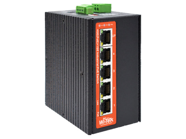 WI-TEK WI-PS305G-I-DC, промышленный неуправляемый PoE-коммутатор