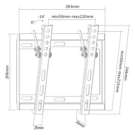 DSM-3421H крепление для ТВ 20"-42", наклон - 14°, VESA макс. 200x200мм, до 35кг