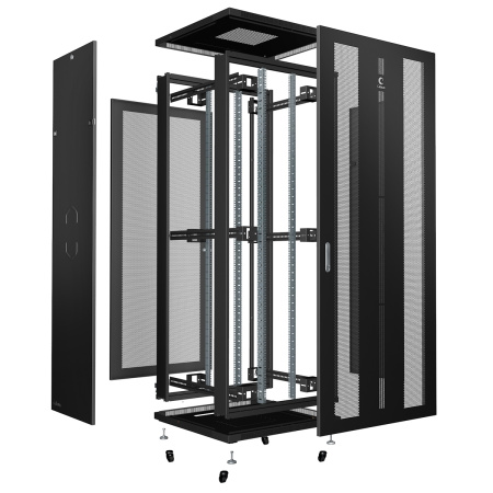 Cabeus, ND-05C-47U80/80-BK, шкаф монтажный телекоммуникационный 19" 47U 800x800x2277mm (ШхГхВ), цвет черный (RAL 9004)  Cabeus, ND-05C-47U80/80-BK, шкаф монтажный телекоммуникационный 19" 47U 800x800x2277mm (ШхГхВ), цвет черный (RAL 9004)