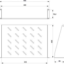Cabeus, SH-J017-2U-400-BK, полка 19" перфорированная консольная 2U глубина 400 мм, цвет черный (RAL 9004)
