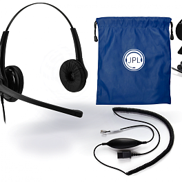 Комплект JPL-400-PB+BL-10+P, профессиональная проводная гарнитура с шумоподавлением микрофона и универсальный адаптер для подключения к стационарному телефону