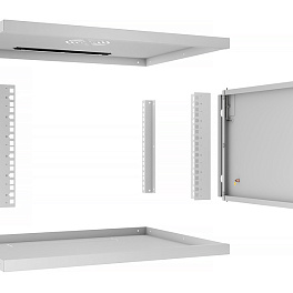 Cabeus, WSC-05D-6U55/45m, шкаф телекоммуникационный настенный 19" 6U, серия LIGHT разборный, дверь металл, цвет серый