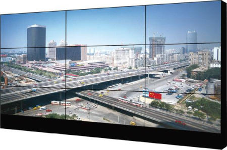 Бесшовный ЖК дисплей Full HD 46”, межпанельный шов 2.3/1,2 мм, 1920х1080 пикс., 500 кд/м2, 3500:1, LED подсветка, угол обзора 178 град., входы VGA, DVI, HDMI, CVBS; 140 Вт, в комплекте настенное крепление с фронтальным доступом