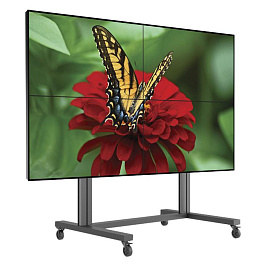 Видеостена 2х2 из панелей LG 55VH7E, 110", шов 1,8 мм; мобильная напольная стойка