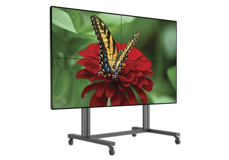 Видеостена 2х2 из панелей LG 55VH7E, 110", шов 1,8 мм; мобильная напольная стойка Видеостена 2х2 из панелей LG 55VH7E, 110", шов 1,8 мм; мобильная напольная стойка