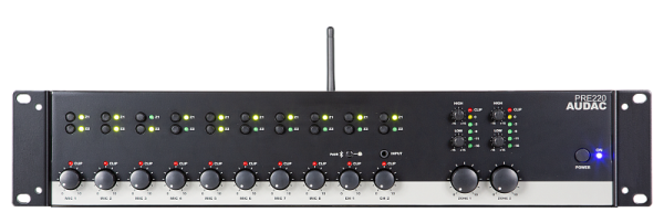 AUDAC PRE220, двухзонный стереофонический матричный микшер-предусилитель AUDAC PRE220, двухзонный стереофонический матричный микшер-предусилитель