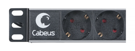 Cabeus, PDU-9P-2EU, блок евророзеток для 19" шкафов, горизонтальный, 9 розеток, 16 A, без выключателя, шнур 2м, алюминиевый корпус, немецкий стандарт Cabeus, PDU-9P-2EU, блок евророзеток для 19" шкафов, горизонтальный, 9 розеток, 16 A, без выключателя, шнур 2м, алюминиевый корпус, немецкий стандарт