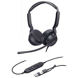 Yealink UH42 Dual UC USB-C/A, проводная USB-гарнитура Yealink UH42 Dual UC USB-C/A, проводная USB-гарнитура