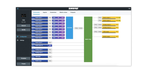 Shure P300-IMX аудиопроцессор для конференции IntelliMix Shure P300-IMX аудиопроцессор для конференции IntelliMix