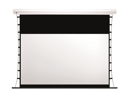 Экран с электроприводом Kauber Blue Label Tensioned BT Cinema, 104" 16:9 Clear Vision, 129x230 см. дроп 60 см., длина корпуса 267 см.Моторизованные экраны часто применяются в домашних кинотеатрах, конференц-залах, учебных заведениях, тренинговых аудитория