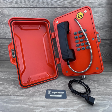 J&R JREX101-FK-SIP, всепогодный  взрывозащищенный промышленный IP-телефон с защитной крышкой 