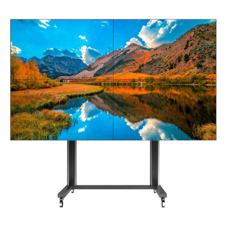 Prestel KIT22-4617MOB, готовая видеостена 2х2 из панелей 46" со швом 1,7 мм на мобильной стойке