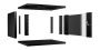 Cabeus, WSC-05D-6U55/45-BK, шкаф телекоммуникационный настенный 19" 6U, серия LIGHT разборный, дверь стекло, цвет черный