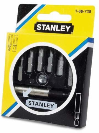 Stanley 1-68-738 - Набор отверточных насадок (7 шт.; 3SL+3PZ+магн. держ.)