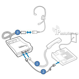 Plantronics M22, адаптер телефонной гарнитуры