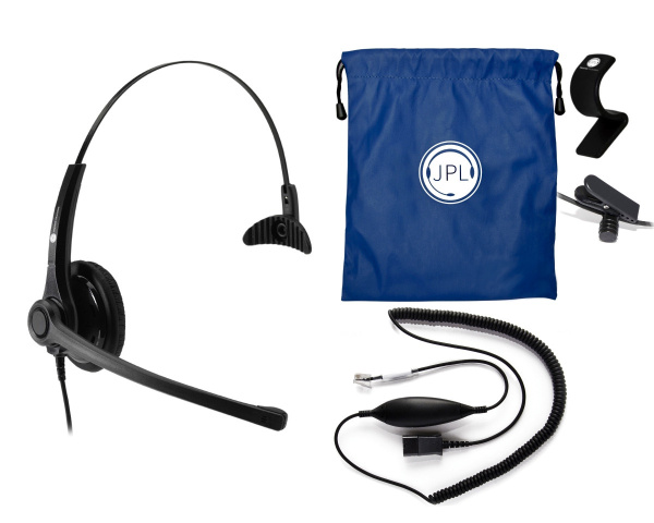 Комплект JPL-400-PM+BL-10+P, профессиональная проводная гарнитура с шумоподавлениеми универсальный адаптер для подключения к стационарному телефону