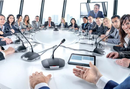 Дискуссионный пульт с микрофоном на короткой ножке 313 мм.