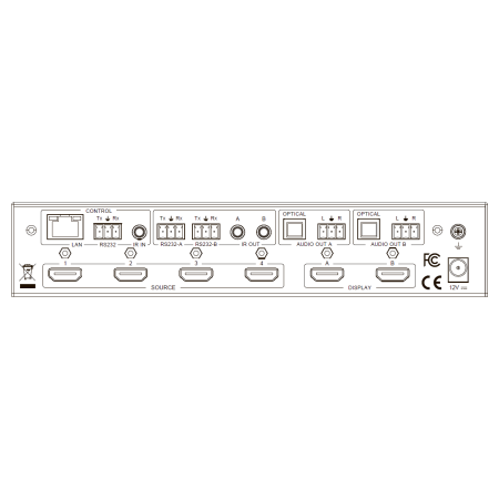 Prestel FM-42H2A, матричный коммутатор hdmi 4х2