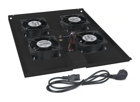 Cabeus, TRAY-80-BK, модуль вентиляторный с 4-я вентиляторами для установки в напольные шкафы серии SH-05C, ND-05C глубиной 800мм, цвет черный (RAL 9004) Cabeus, TRAY-80-BK, модуль вентиляторный с 4-я вентиляторами для установки в напольные шкафы серии SH-05C, ND-05C глубиной 800мм, цвет черный (RAL 9004)