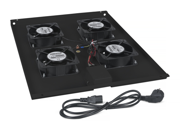 Cabeus, TRAY-80-BK, модуль вентиляторный с 4-я вентиляторами для установки в напольные шкафы серии SH-05C, ND-05C глубиной 800мм, цвет черный (RAL 9004) Cabeus, TRAY-80-BK, модуль вентиляторный с 4-я вентиляторами для установки в напольные шкафы серии SH-05C, ND-05C глубиной 800мм, цвет черный (RAL 9004)