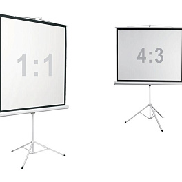 Экран на штативе - серия Kontur-D. Формат 1:1, 100", 186x189, MW.