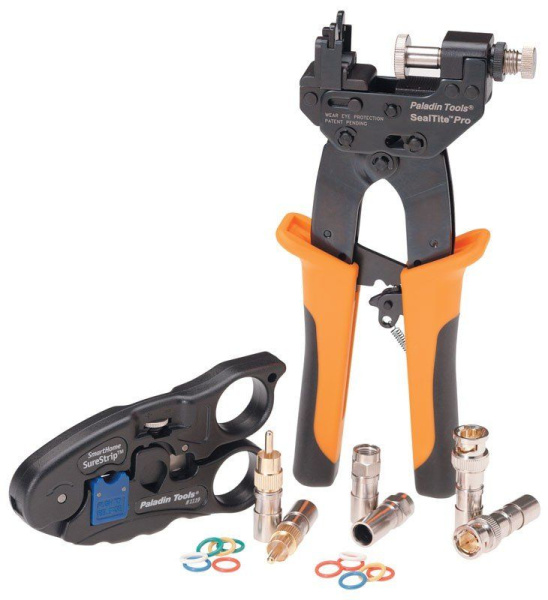 Paladin Tools PT-4915 - набор для установки коннекторов BNC,RCA,TV"F" Paladin Tools PT-4915 - набор для установки коннекторов BNC,RCA,TV"F"