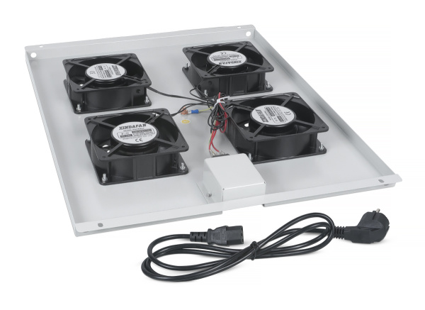 Cabeus, TRAY-80, модуль вентиляторный с 4-я вентиляторами для установки в напольные шкафы серии SH-05C, ND-05C глубиной 800мм Cabeus, TRAY-80, модуль вентиляторный с 4-я вентиляторами для установки в напольные шкафы серии SH-05C, ND-05C глубиной 800мм