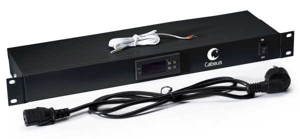 Cabeus, JG01-BK, микропроцессорная контрольная панель со встроенным термостатом, для автоматического регулирования или управления вентиляторными модулями, цвет черный (RAL 9004) Cabeus, JG01-BK, микропроцессорная контрольная панель со встроенным термостатом, для автоматического регулирования или управления вентиляторными модулями, цвет черный (RAL 9004)