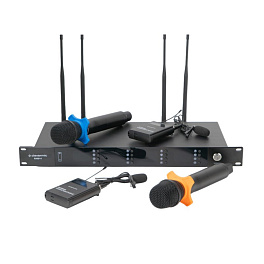 CleverMic RHB14, радиосистема с 2 ручными и 2 петличными микрофонами CleverMic RHB14, радиосистема с 2 ручными и 2 петличными микрофонами